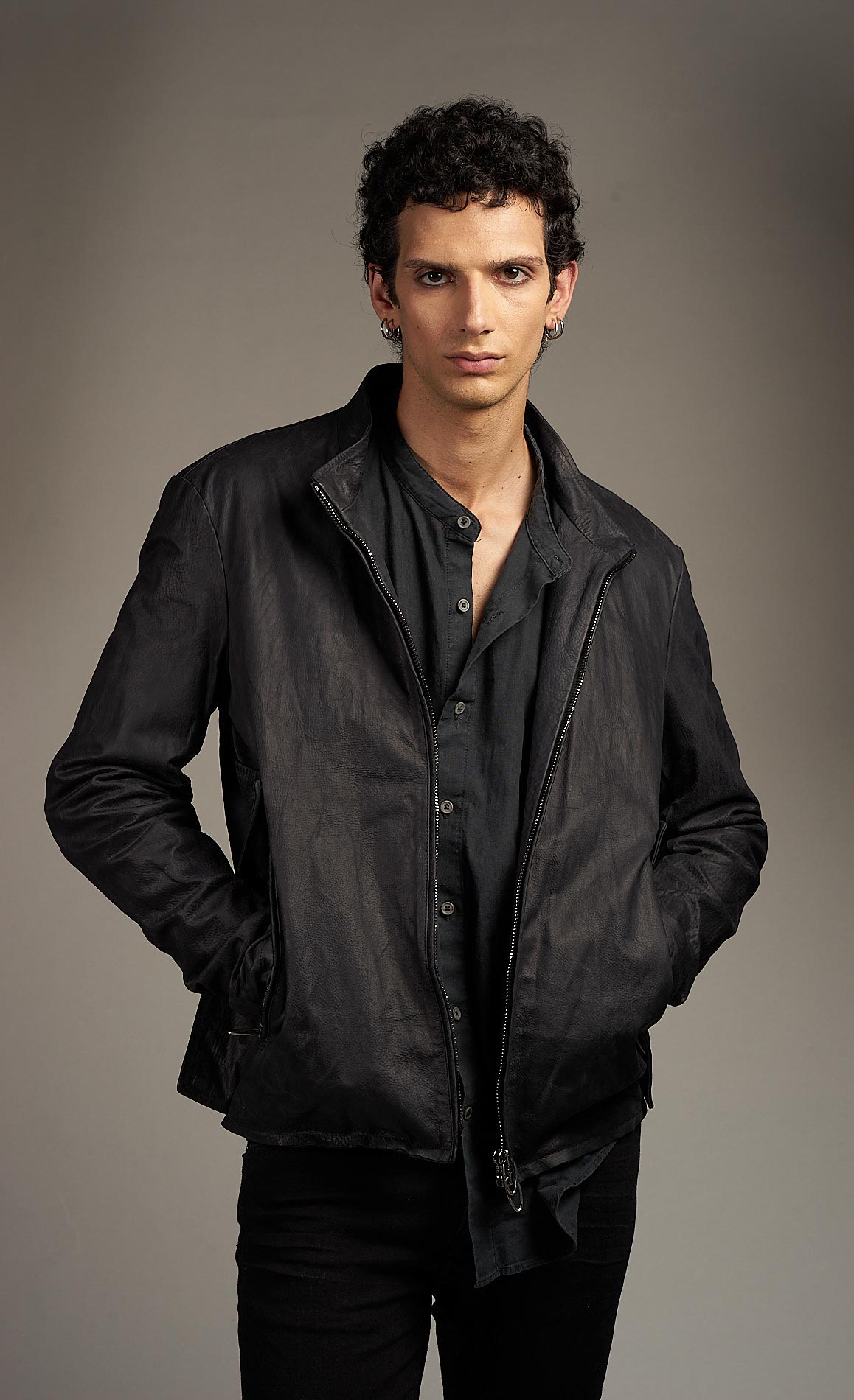 DANIELE BASTA LEATHER AND SILVER JACKET 